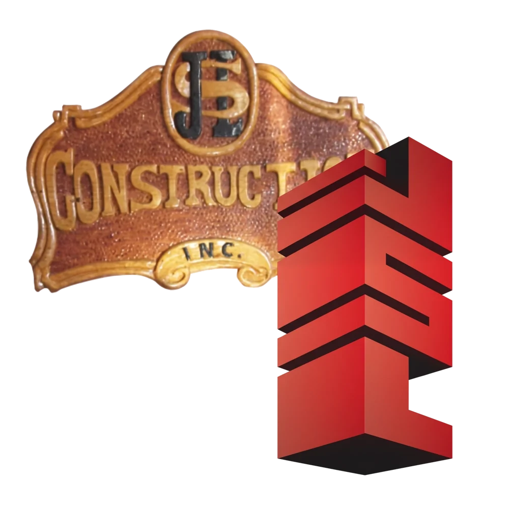 The original JSL Construction Inc. sign beside today&rsquo;s JSL Construction logo
